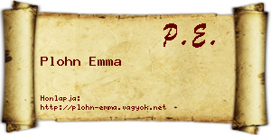Plohn Emma névjegykártya