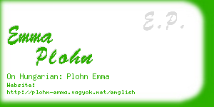 emma plohn business card